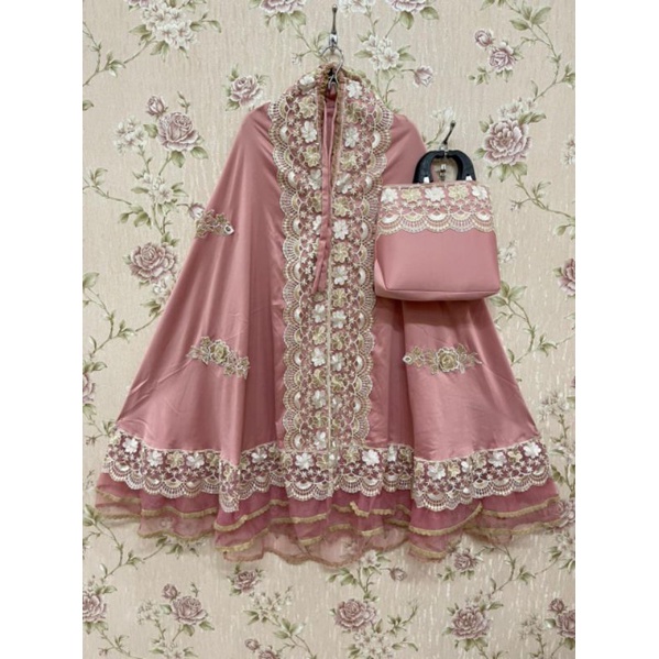 MUKENA RENDA BORDIR SUTRA VELVET TULE CANTIK ADEM BAGUS DEWASA IBU HADIAH KADO PREMIUM SESERAHAN HAN