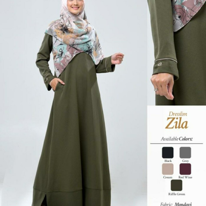 Gamis wanita Rabbani Dresslim Zila Gamis Baju Muslim Wanita Dewasa putih dewasa terlaris Gamis wanit