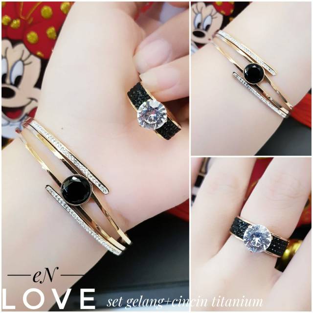 Set Titanium Gelang dan Cincin