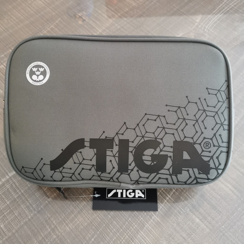 Stiga Reverse Bat Wallet Double - Grey - Cover Pingpong Tas Tenis Meja Bet Hard Case Bag