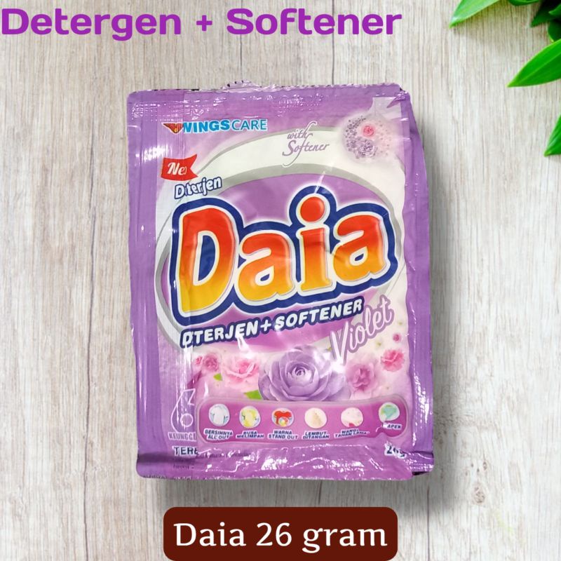 Daia Detergen dan Softener sabun Cuci pakaian 6 PCS ATAU 1 RENCENG 23 gram