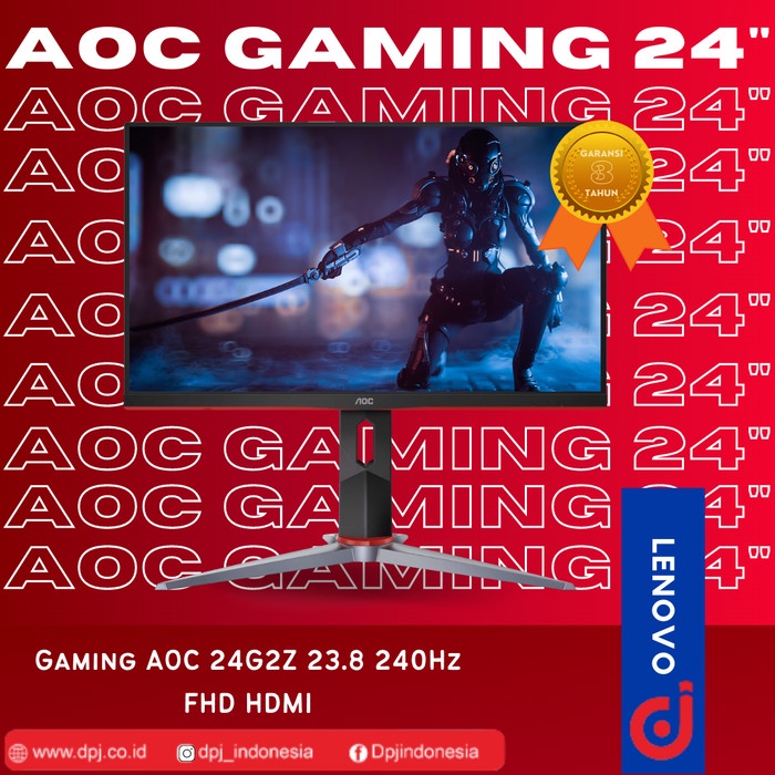 AOC 24G2Z 23.8" Inch - FHD 240Hz 0.5ms sRGB HDMI DP VGA Gaming Monitor