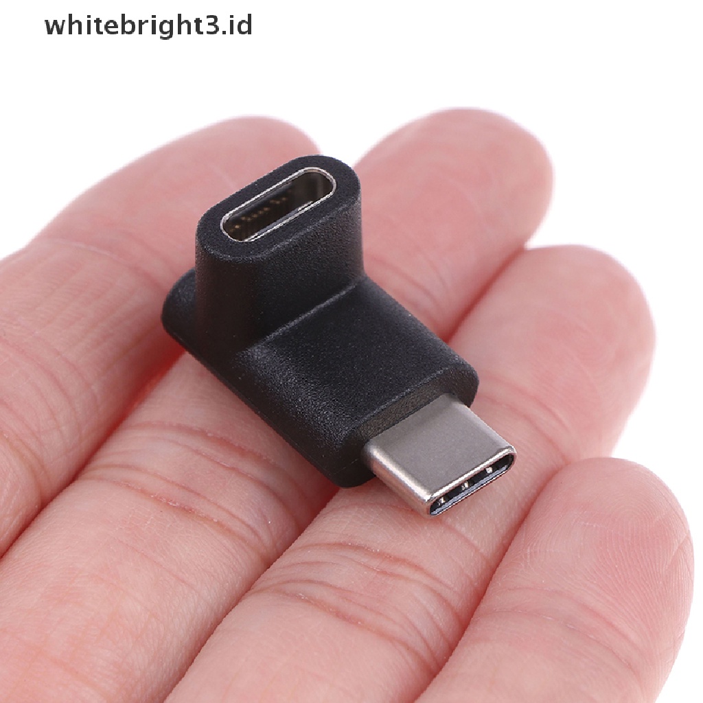 (whitebright3.id) Adapter Konverter USB 3.1 Tipe C Male Ke Female Sudut Kanan 90 Derajat