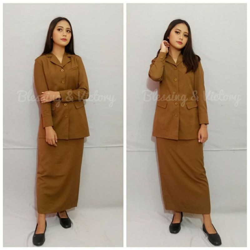 Pemda tua pangkat rok span / Pemda Aceh / baju Pemda / seragam Pemda / baju guru (rok span)