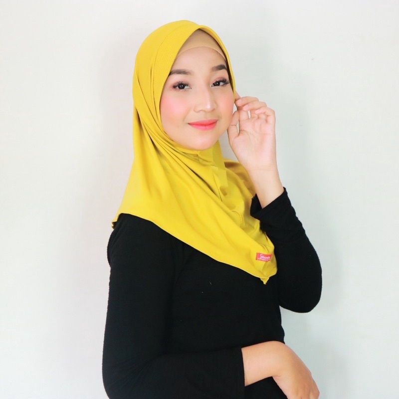 Hijab Sport/Hijab Instan jersey | Kerudung Khimar Instan Hijab Sporty pet bahan Jersey Olahraga Volly Basket Futsal By Shamira / jilbab sport / hijab sport / bergo sport / bergo menutup dada / jilbab menutup dada / hijab menutup dada sport-Lime