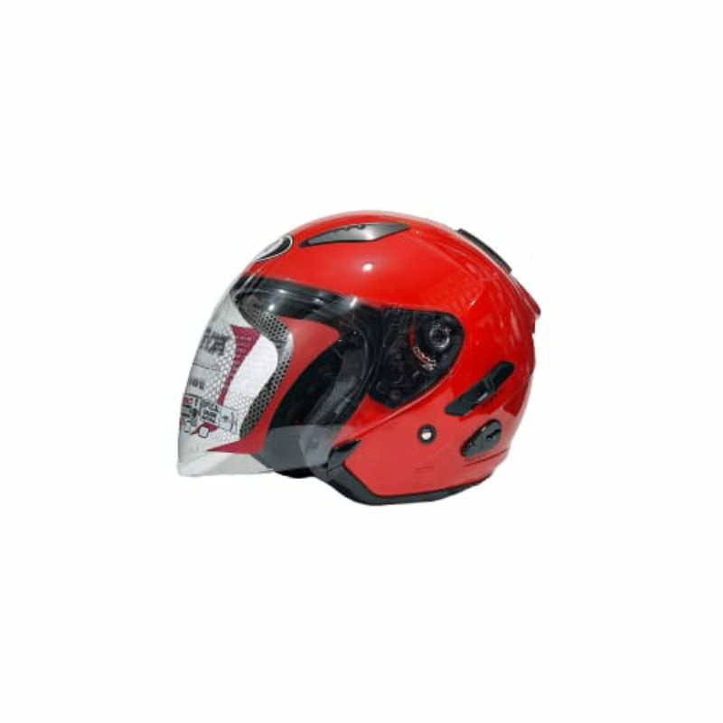 Helm KYT GALAXY Solid Merah Double Visor Original SNI DOT