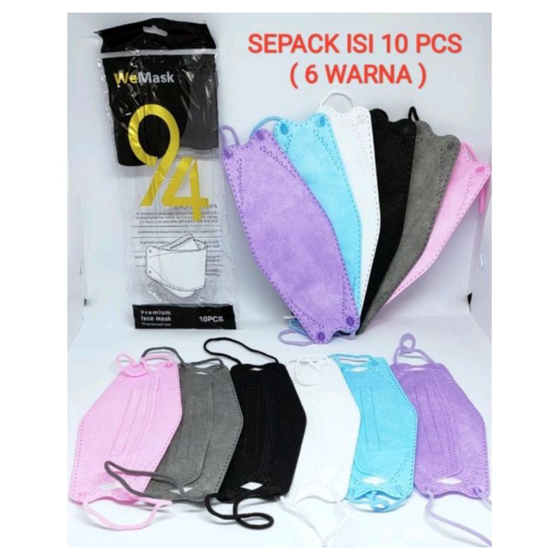 KF94 WEMASK 4 PLY CONVEX WARNA WARNI HITAM PUTIH