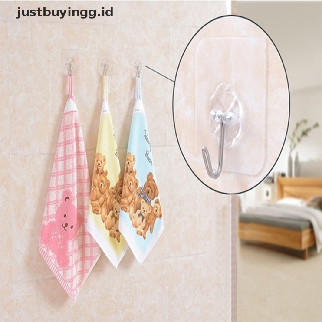 (Justbuyingg.Id) Kait Gantung Dinding Seamless Transparan Bahan Metal Untuk Rumah