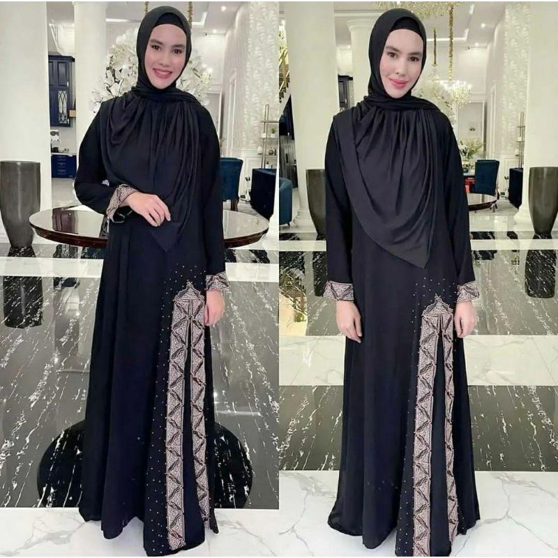 ABAYA GAMIS ARAB TURKEY DRESS HITAM KARTIKAPUTRI ABAYA COUPLE IBU DAN ANAK / ABAYA SAUDI PUTIH
