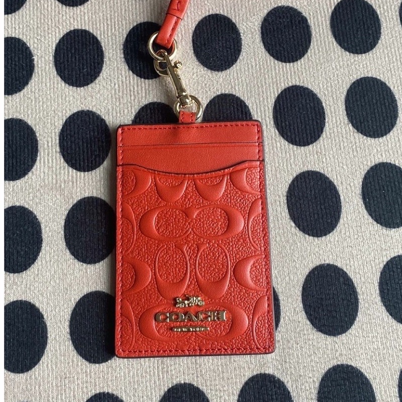 

Coach Lanyard Red Emboss Signature Original