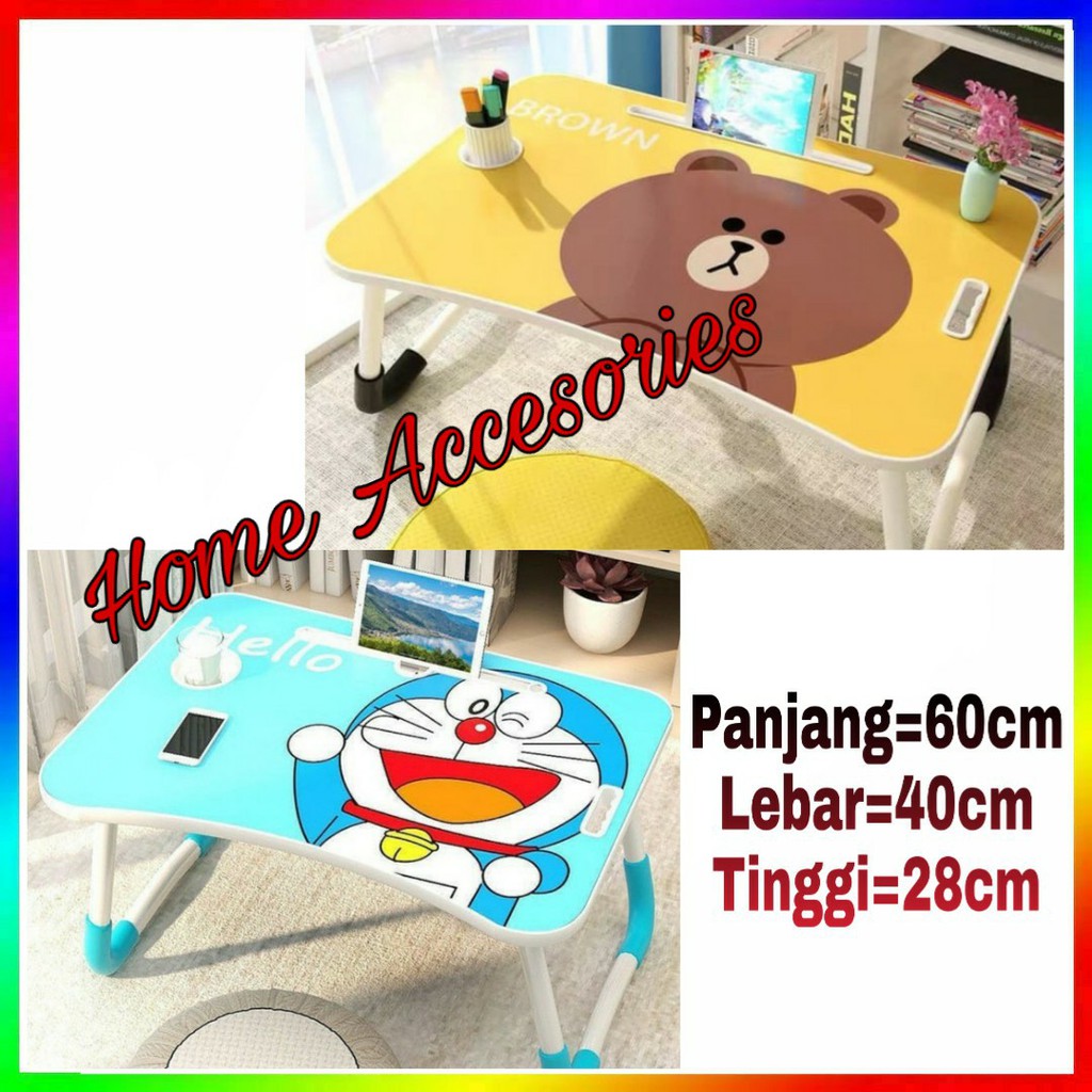 MEJA LAPTOP MOTIF/MEJA LIPAT LAPTOP KOMPUTER KERJA BELAJAR ANAK/ MEJA LAPTOP DORAEMON,BERUANG