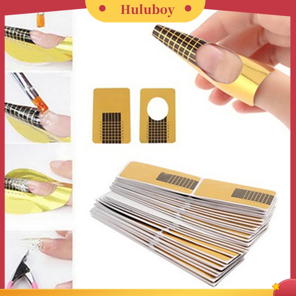 Huluboy Huluboy♡ 100 Pcs Stiker Kuku Extension Bahan Akrilik Tahan Lama Dapat Dilipat Untuk Perawatan Jari