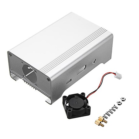 Almunium Aluminum Alloy Case + Cooling Fan for Raspberry Pi 2/3B