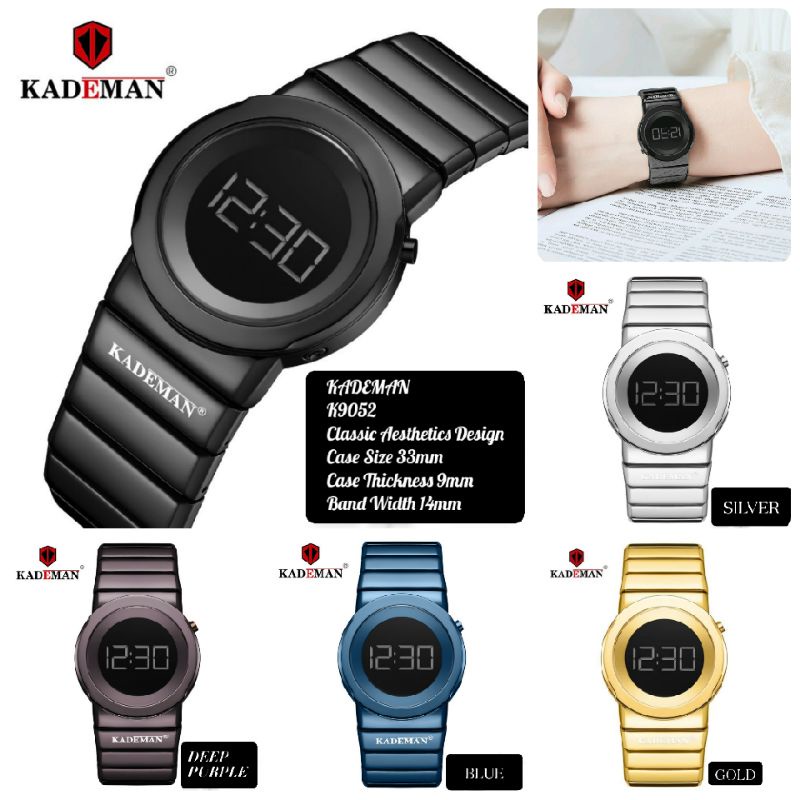 Jam Tangan Digital Wanita KADEMAN  K9052 Original Rantai Stainless Steel