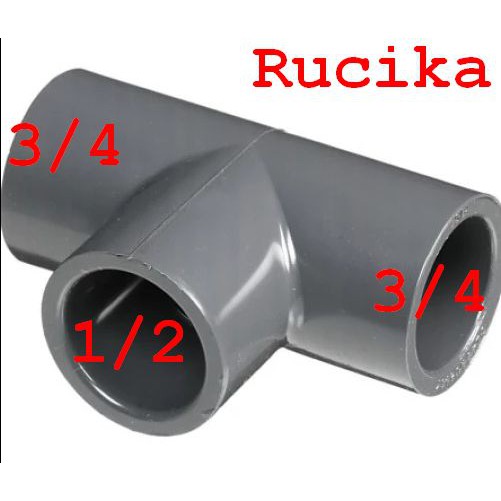 Tee / T pvc aw 3/4&quot; x 1/2&quot; rucika