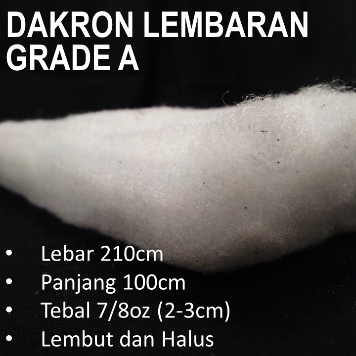 Padding/ Dakron Silikon Lembaran/ 210cm Putih/ Isi Bedcover
