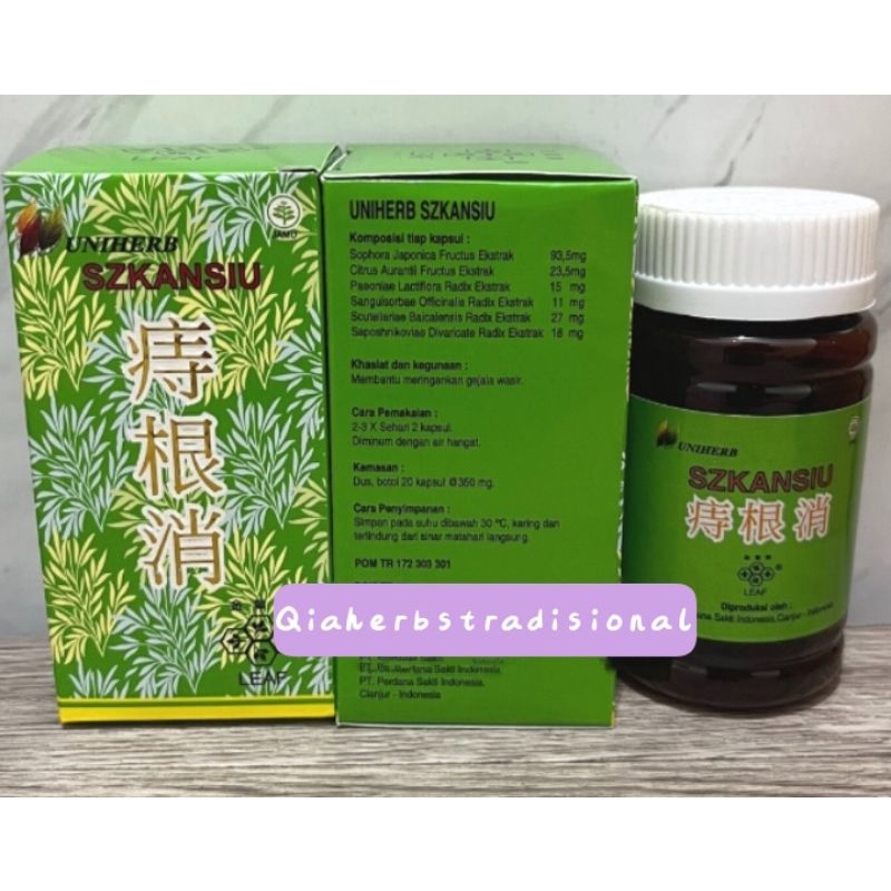 UNIHERB SZKANSIU Wasir 20kapsul Zhe gen duan