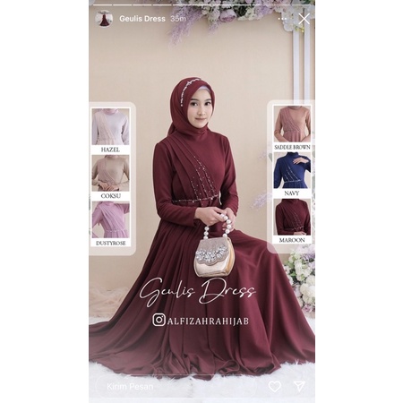 Preloved dress geulis alfizahrahijab size s (kekecilandiaku)