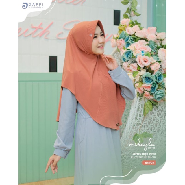 mikayla hijab terbaru daffi bahan Jersey high twist comby plisket unik