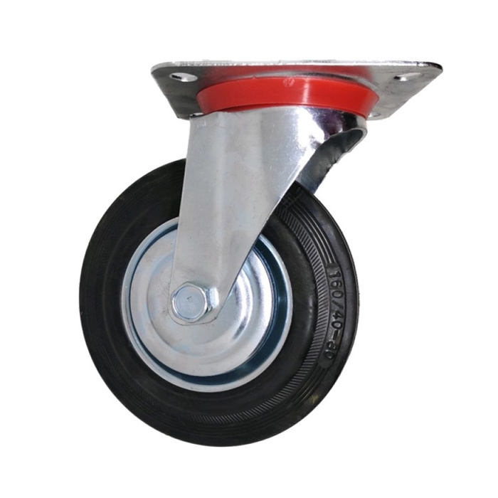 Roda Trolley 5 inch / Xander Roda Troli / Roda Gerobak/Etalase / Roda Karet Hitam