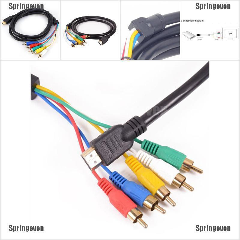 Jual Kabel Adapter HDMI to 5 RCA Male Audio Video Panjang 5FT Untuk TV