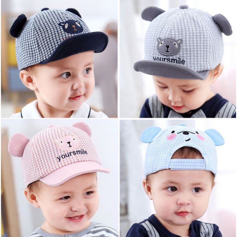 [BISA COD] Topi Fashion Bayi motif beruang yoursmile  / Topi Anak Laki laki Perempuan