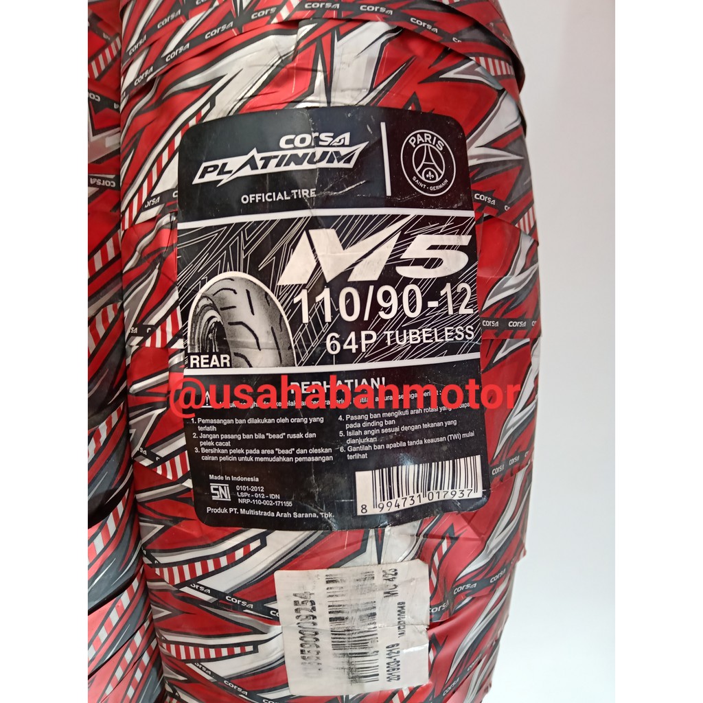 Ban Corsa Platinum M5 Scoopy FI 110 90 Ring 12 Tubeless