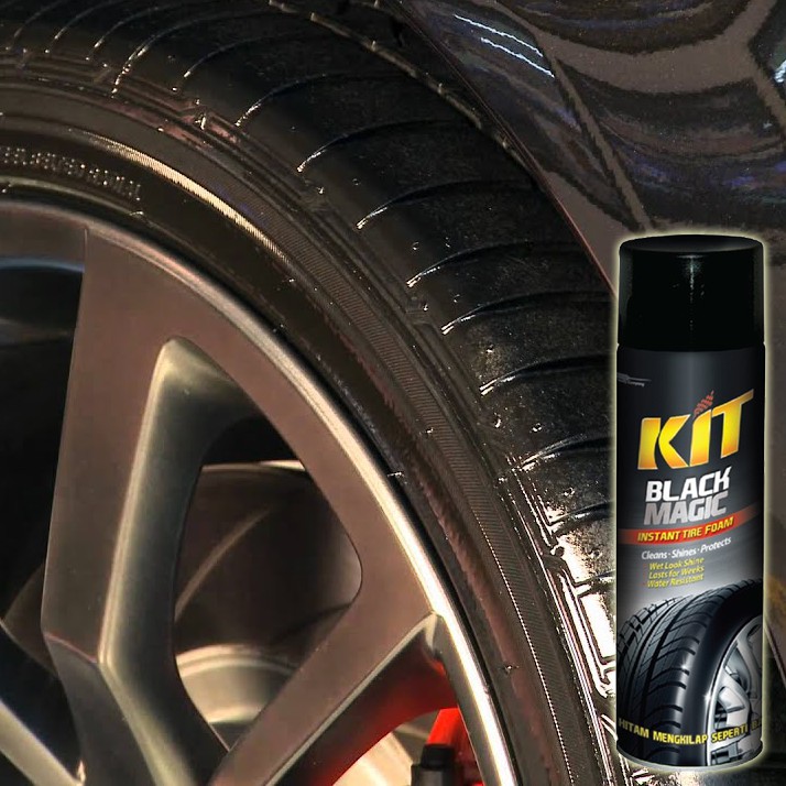 KIT  Black Magic Instan Tire Foam / Foam Pembersih Ban Tanpa harus Dicuci Tinggal Semprot Langsung Kilap