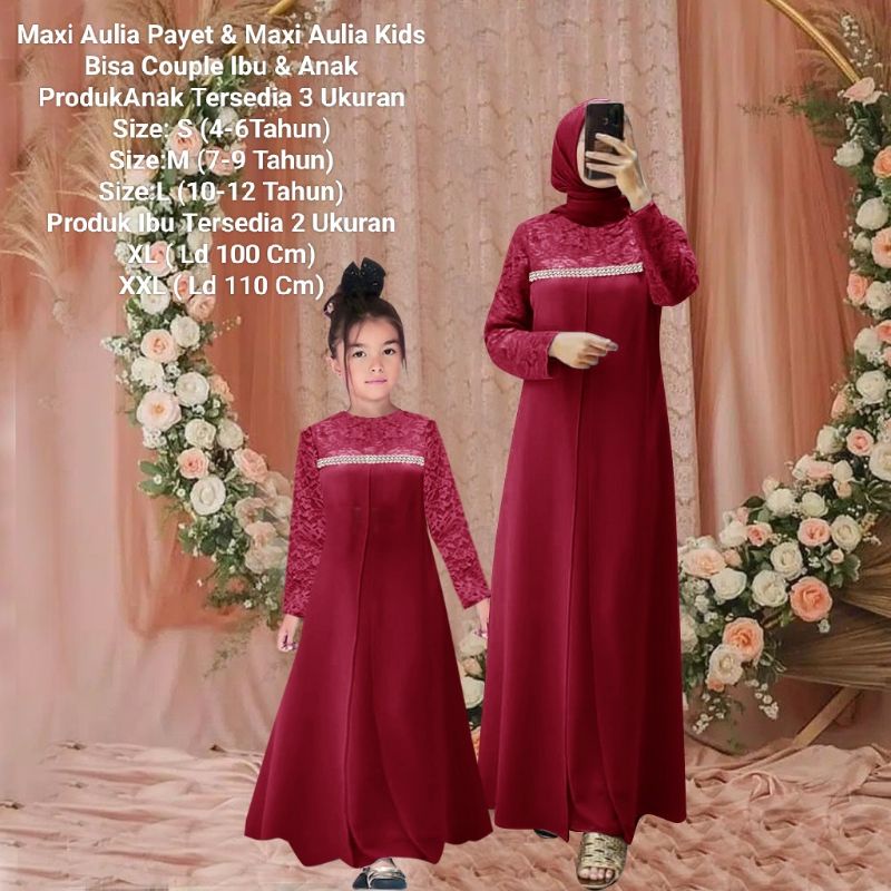 Gamis Terbaru Couple Kondangan Pasangan Ibu Dan Anak Maxi Couple Aulia Matt Moscrepe Good qualty premium