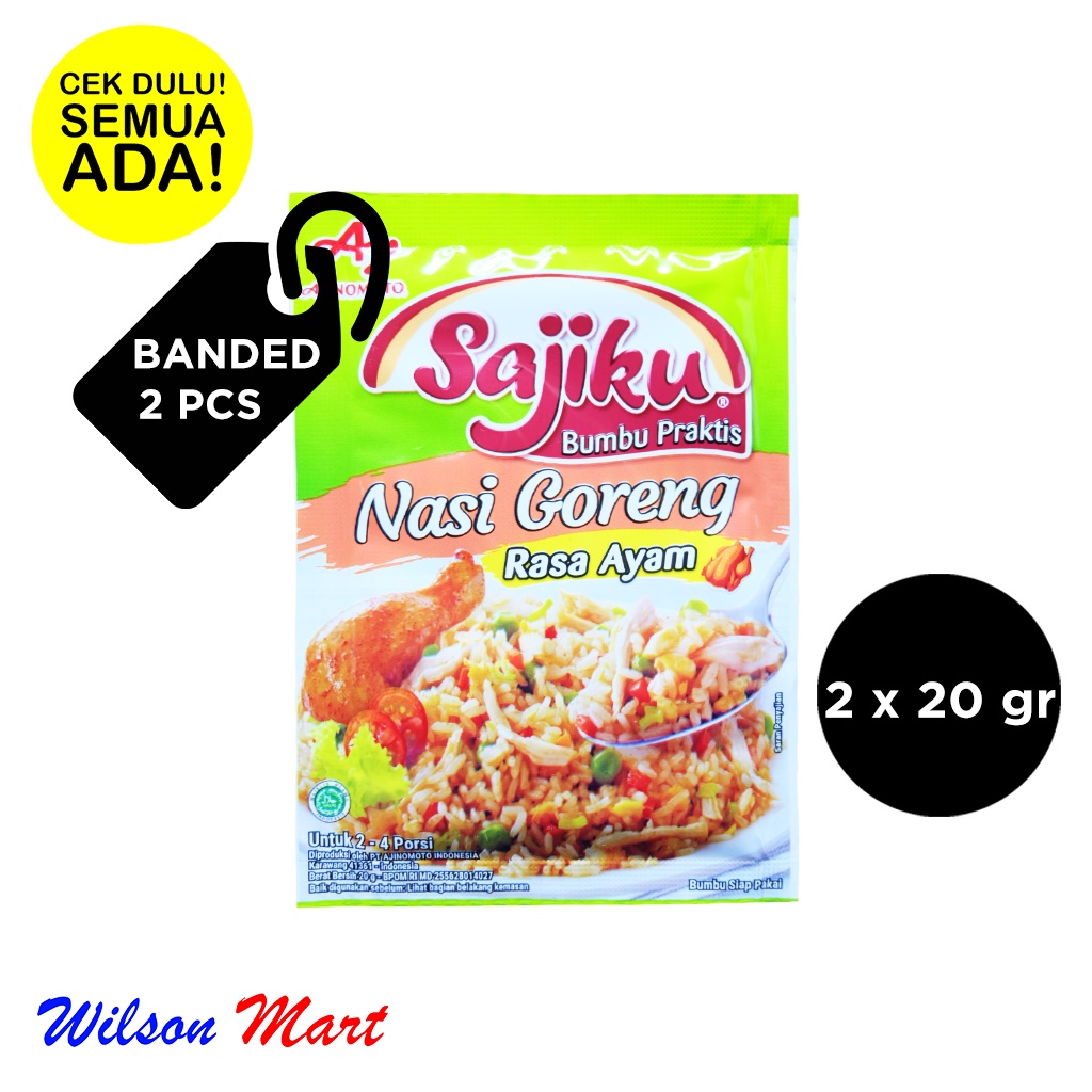 

SAJIKU BUMBU NASI GORENG RASA AYAM 20 GRAM BANDED 2 PCS