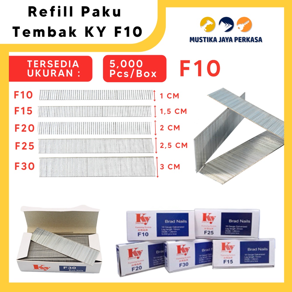 Isi Refill Mesin Paku Tembak F10 Merk KY - Air Nailer Staples Tembak Angin