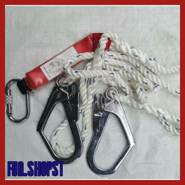 

SAFETY LANYARD TWO 2 BIG HOOK WITH ABSORBER / TALI PENGAMAN