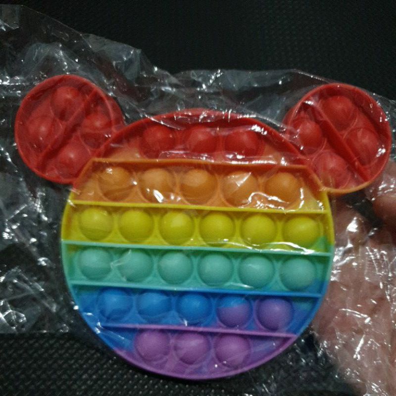 POP IT Karakter Hewan Rainbow Macaron Sugus UV | POPIT Binatang Unicorn Kupu-kupu Dino Godzilla-Mickey Mouse Rainbow
