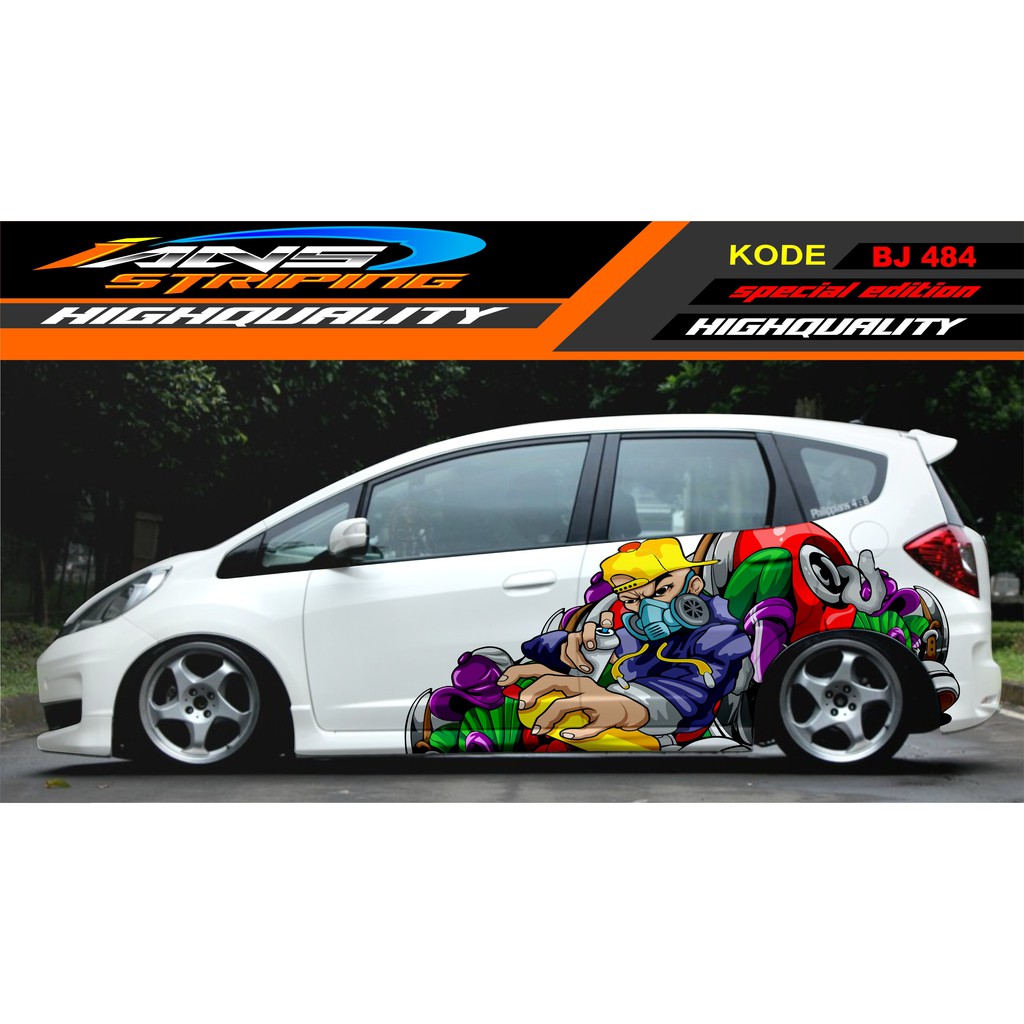 DECAL STICKER MOBIL JAZZ, AGYA, SIGRA, BRIO, YARIS / VARIASI STICKER MOBIL / STIKER MOBIL KARTOON