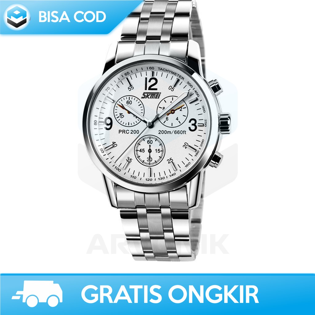 JAM TANGAN PRIA RANTAI ANALOG ORIGINAL SKMEI 9070CL - JAM TANGAN PRIA ANTI AIR ANALOG MURAH COD