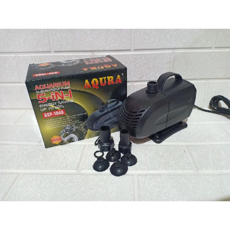 Power Head Pompa Celup Aquarium Hidroponik AQURA 104 Mesin Air Terjun Kolam Ikan Koi Arwana 2500L/H