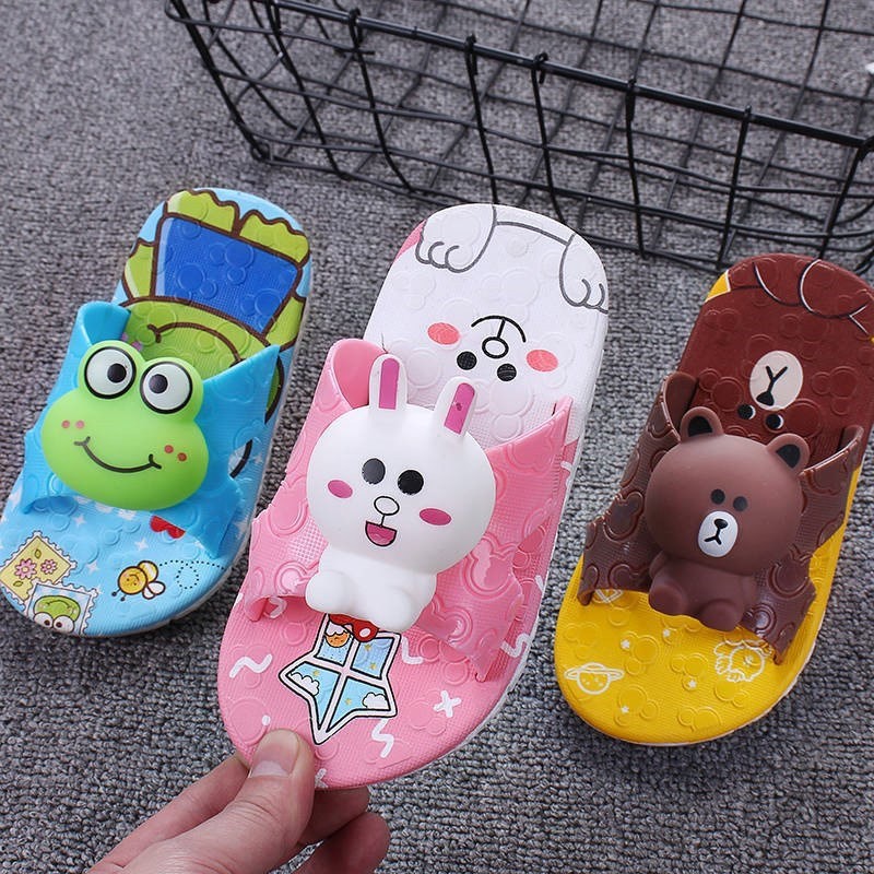 LittleAaron SANDAL BROWN&amp;FROG Sandal Anak Selop Karet Import Berkualitas 1-8 Tahun Sport Termurah Sendal Bayi Anak Cewek Cowok