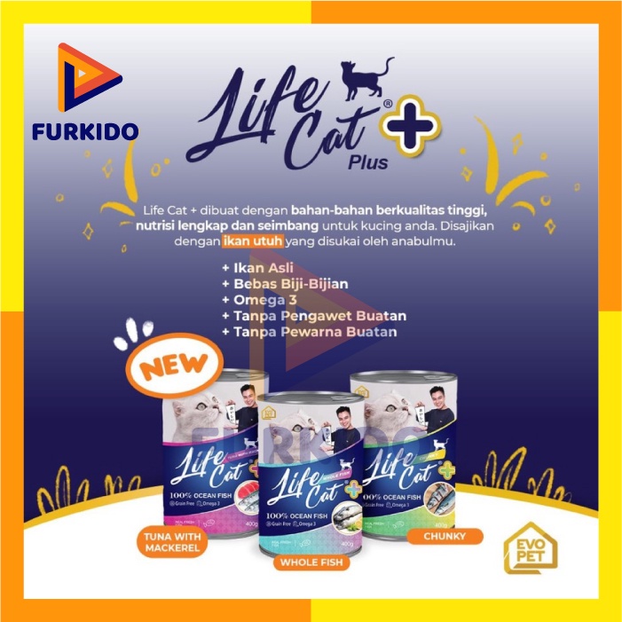 Life Cat Plus Can Kitten 400 Gr - Makanan Basah Kucing