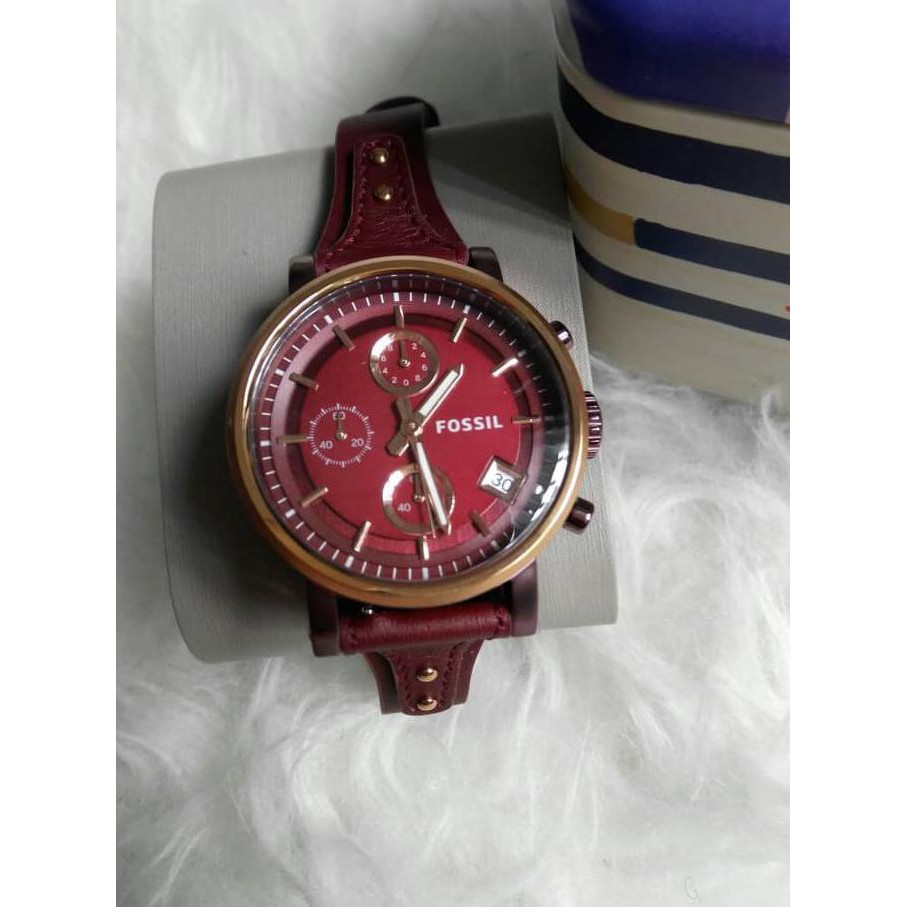 Es4114 Fossil Boyfriend Wine Leather E92 Premium Harga Grosir