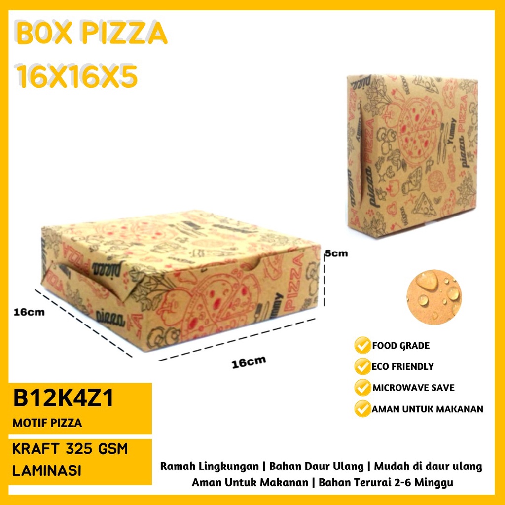 Dus Pizza 16X16X5 Bahan 325 Gsm (B12K4Z1-Laminasi)