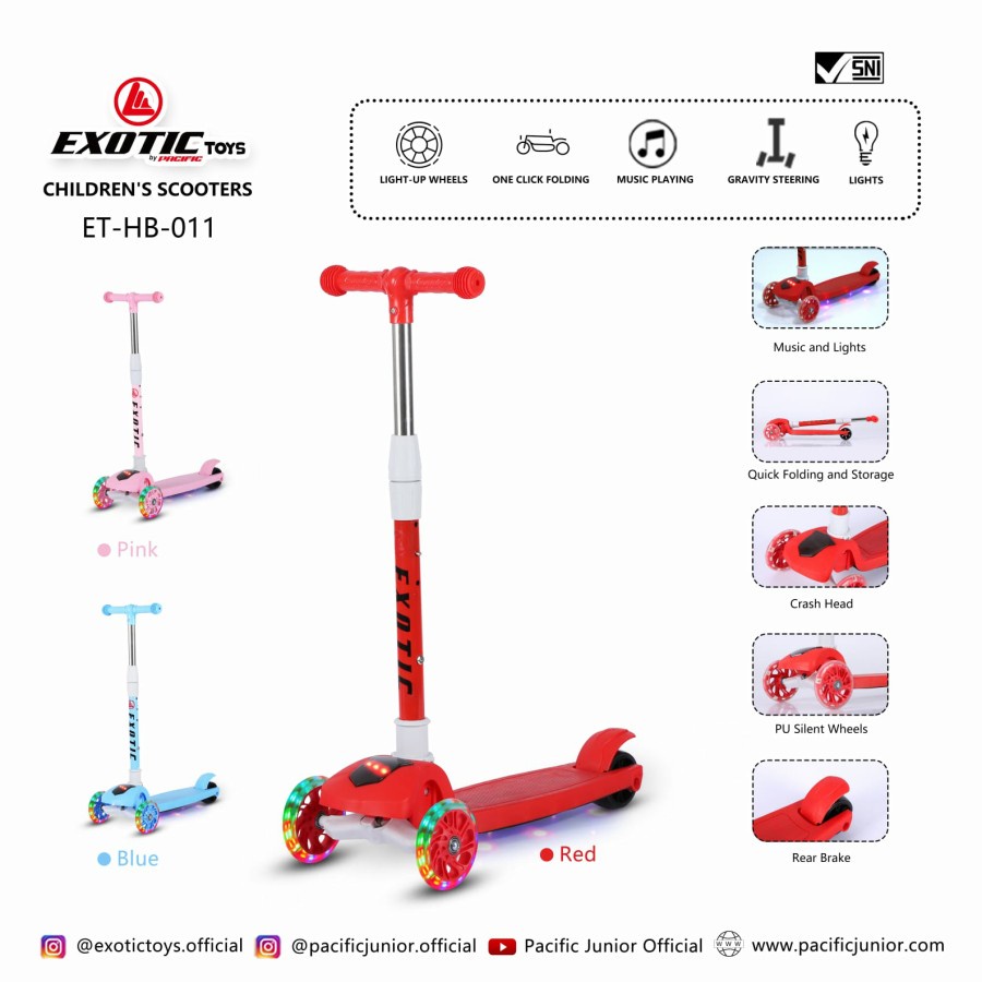 Scooter Anak Otoped EXOTIC ET-HB-001 ET-HB-008 ET-HB-009 ET-HB-011ET-HB-203 ET-HB-207 Bisa Dilipat Praktis