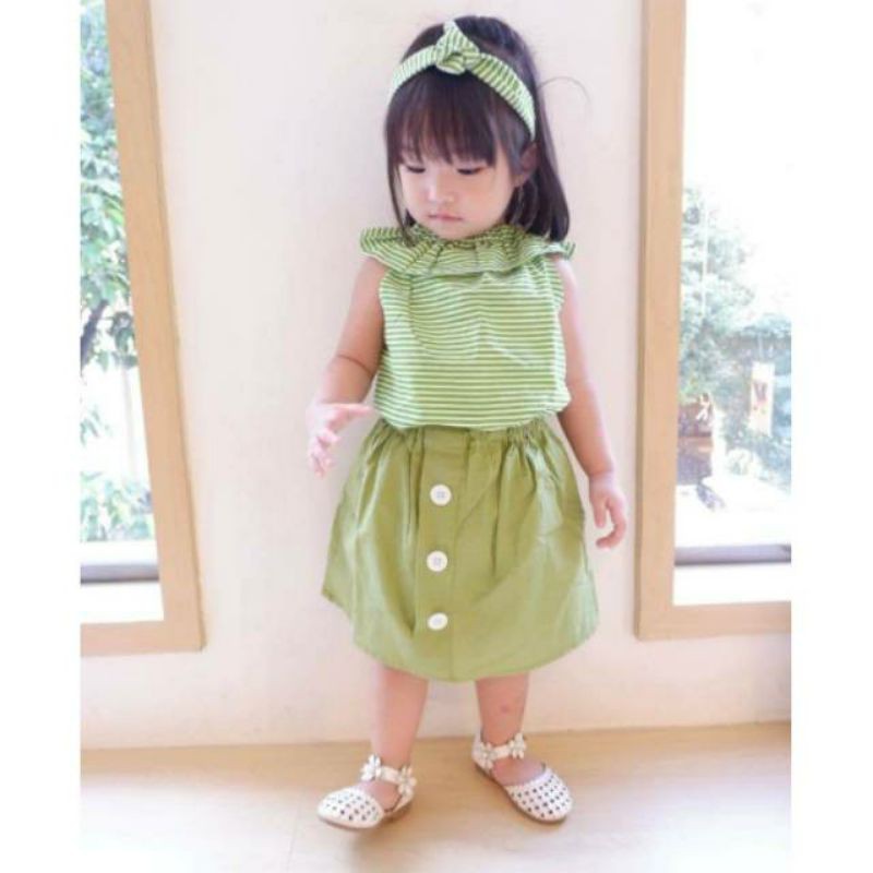 Set salur anak setelan salur free bandana setelan salur free headband setelan murah