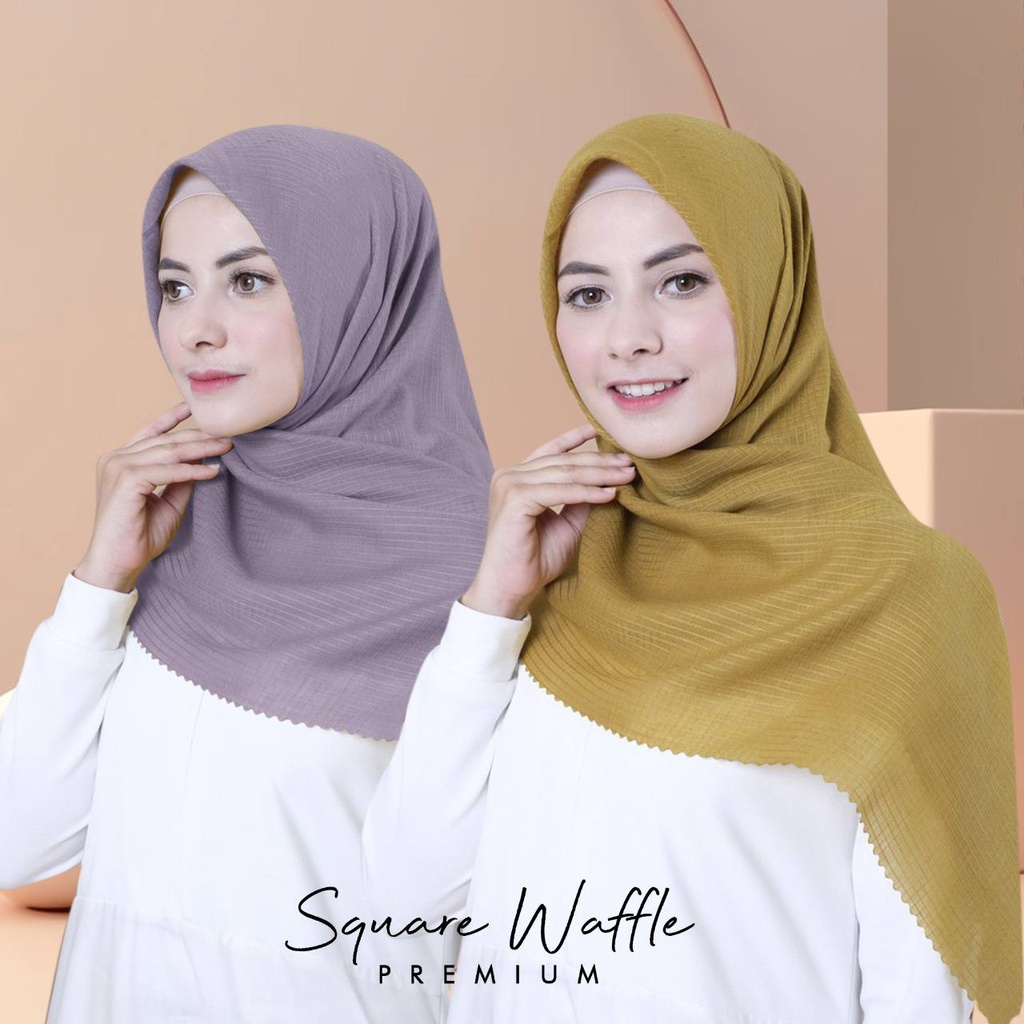 HIJAB JILBAB KERUDUNG SEGI EMPAT SQUARE WAFFLE PREMIUM