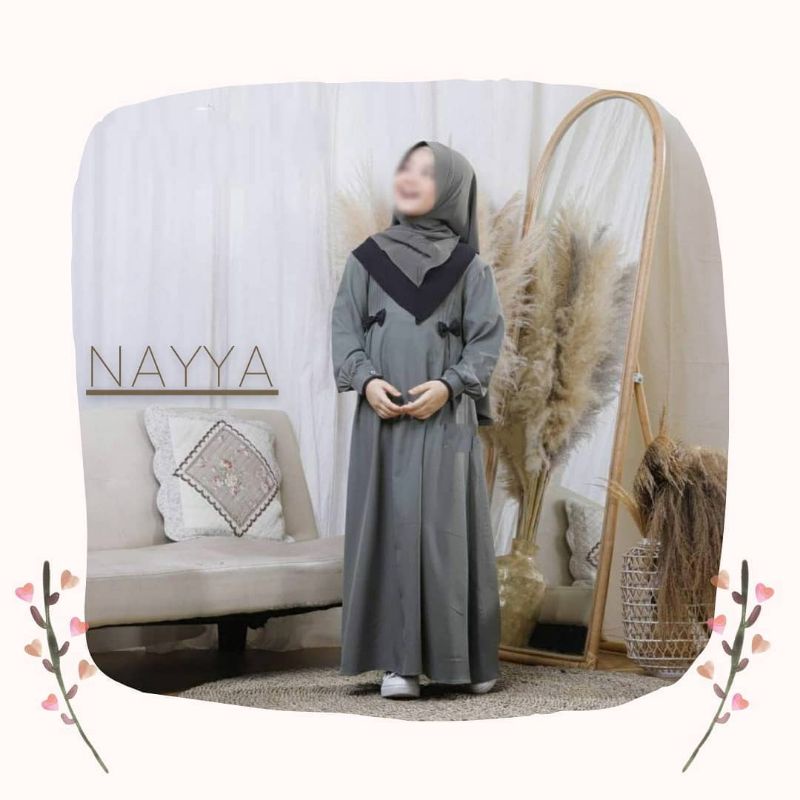 Baju Gamis Polos Set Kerudung Anak Perempuan Umur 7-9 Tahun / Nayya Kids Syar'i / Pakaian Muslim Ana