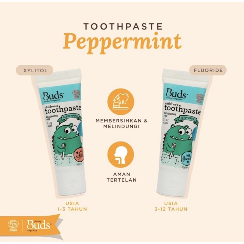 Buds Organics Toothpaste xylitol - Pasta gigi Bayi