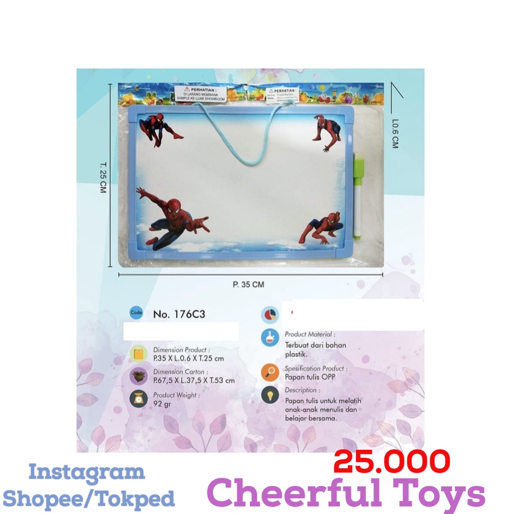 

MAINAN ANAK PAPAN TULIS SPIDOL MEDIUM / 176C3