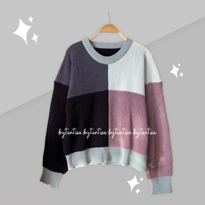 SWEATER RAJUT FOURTY COMBINE 4 WARNA | BLOUSE RAJUT TEBAL HANGAT GRADASI