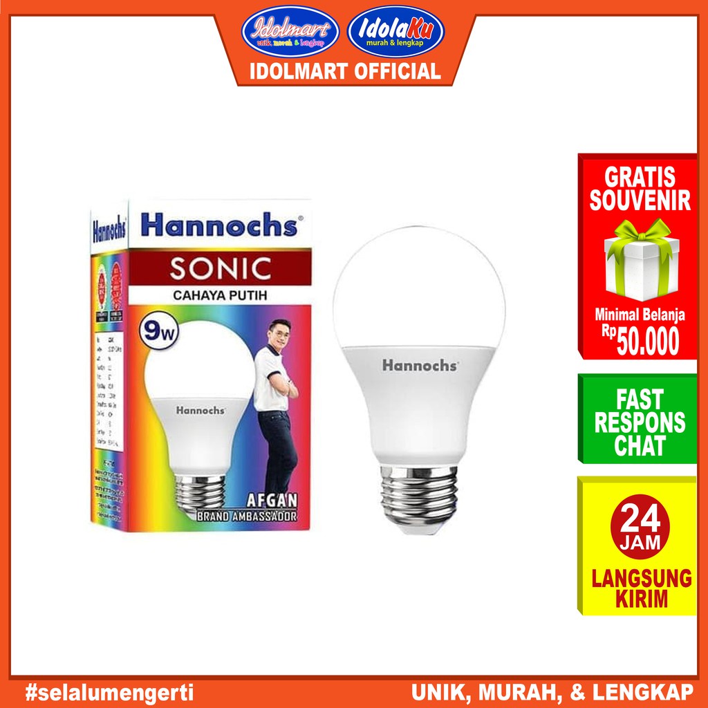 IDOLAKU Lampu Hannoch LED Sonic 9 Watt - Cahaya Putih