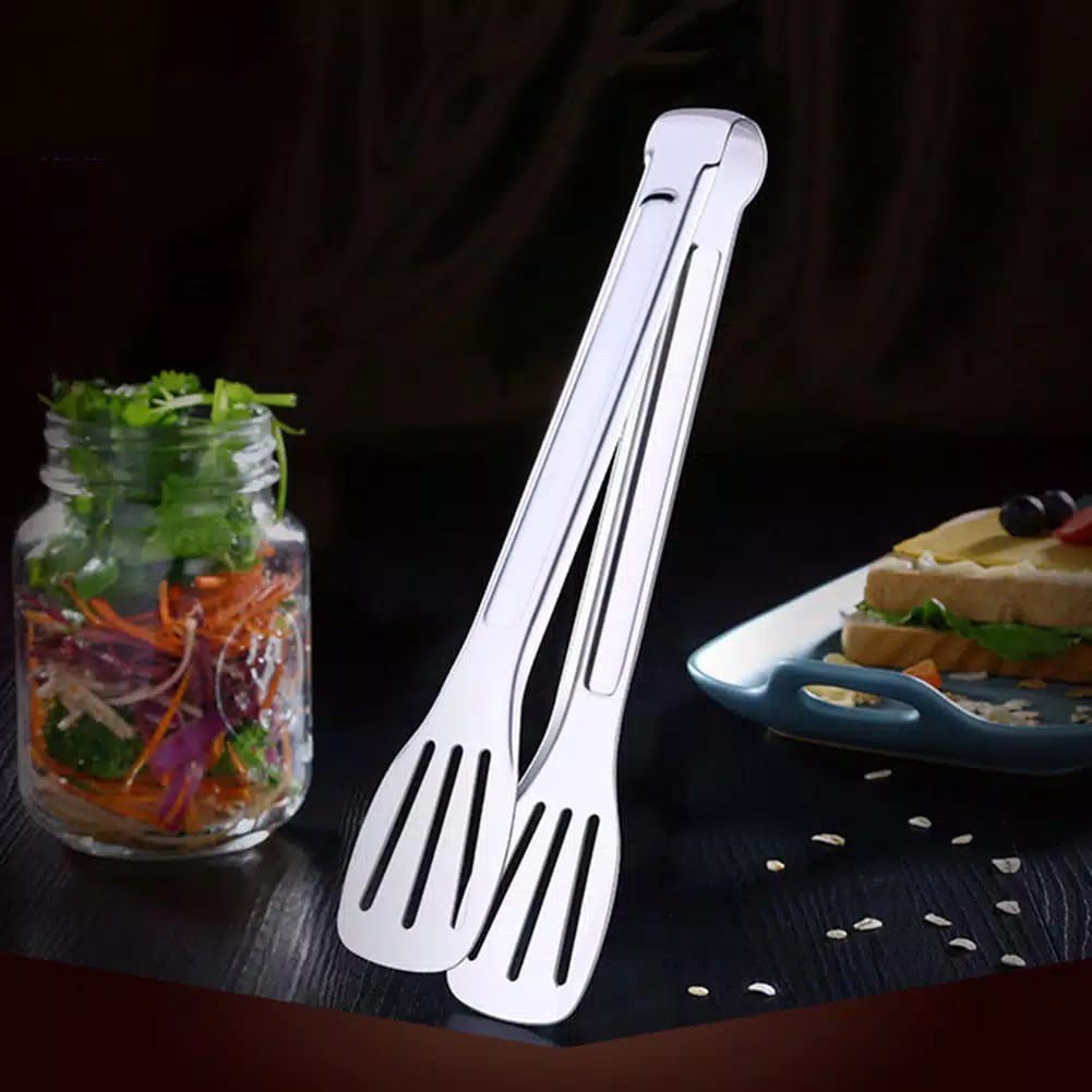 Kitchenware penjepit makanan / Capit Gorengan Makanan/ Kue /Roti Stainless Steel/ Capitan Serbaguna