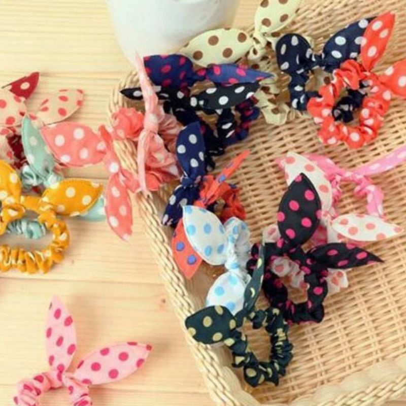 Ikat Rambut Korea CHIBI  / Karet Rambut Anak / Jepit Rambut / Kunciran Rambut Karet Chibi Murah IKAT RAMBUT ELASTIS CUTE - RABBIT EARS